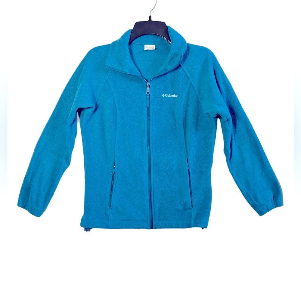 Columbia Jacket Adult S Turquoise Full Zip Fleece Mock Neck‎ Outdoors Women’s